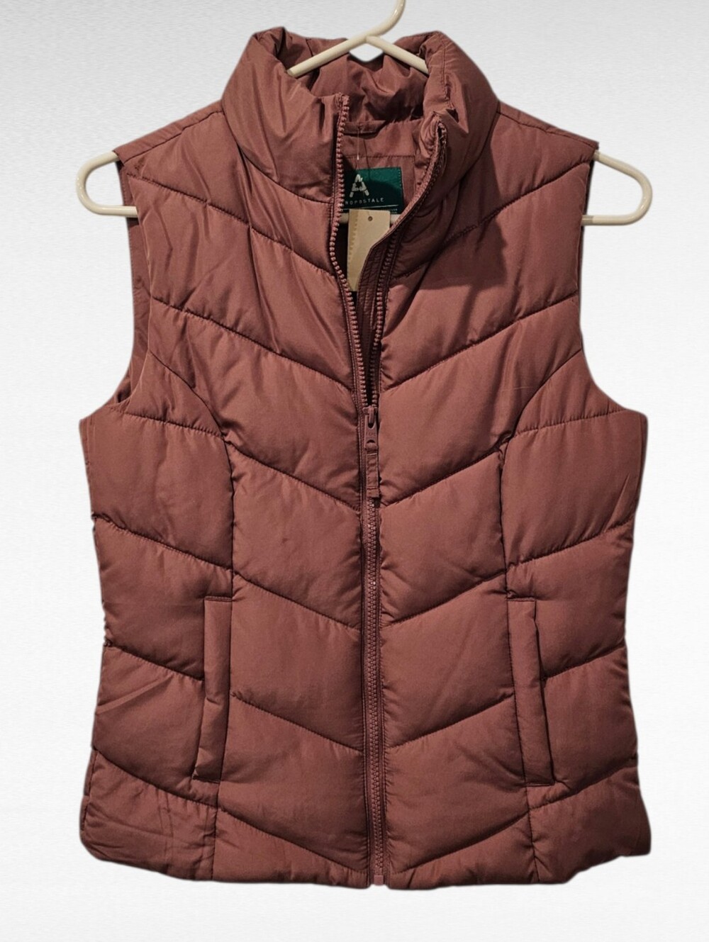 Aeropostale Full Zip Mauve Quilted Puffer Vest Size XS